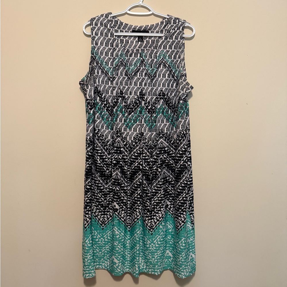Perceptions Black and White Patterned Dress